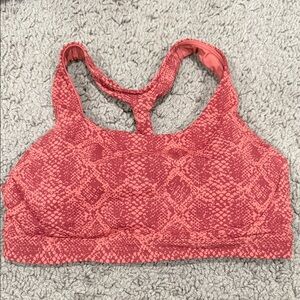 Athletes orange Snake Print Sports Bra